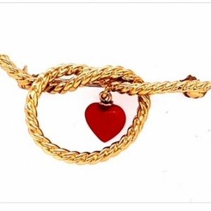 18K Tiffany & Co. Coral ❤️ 🥇YG Braided Love Knot Dangling 😍